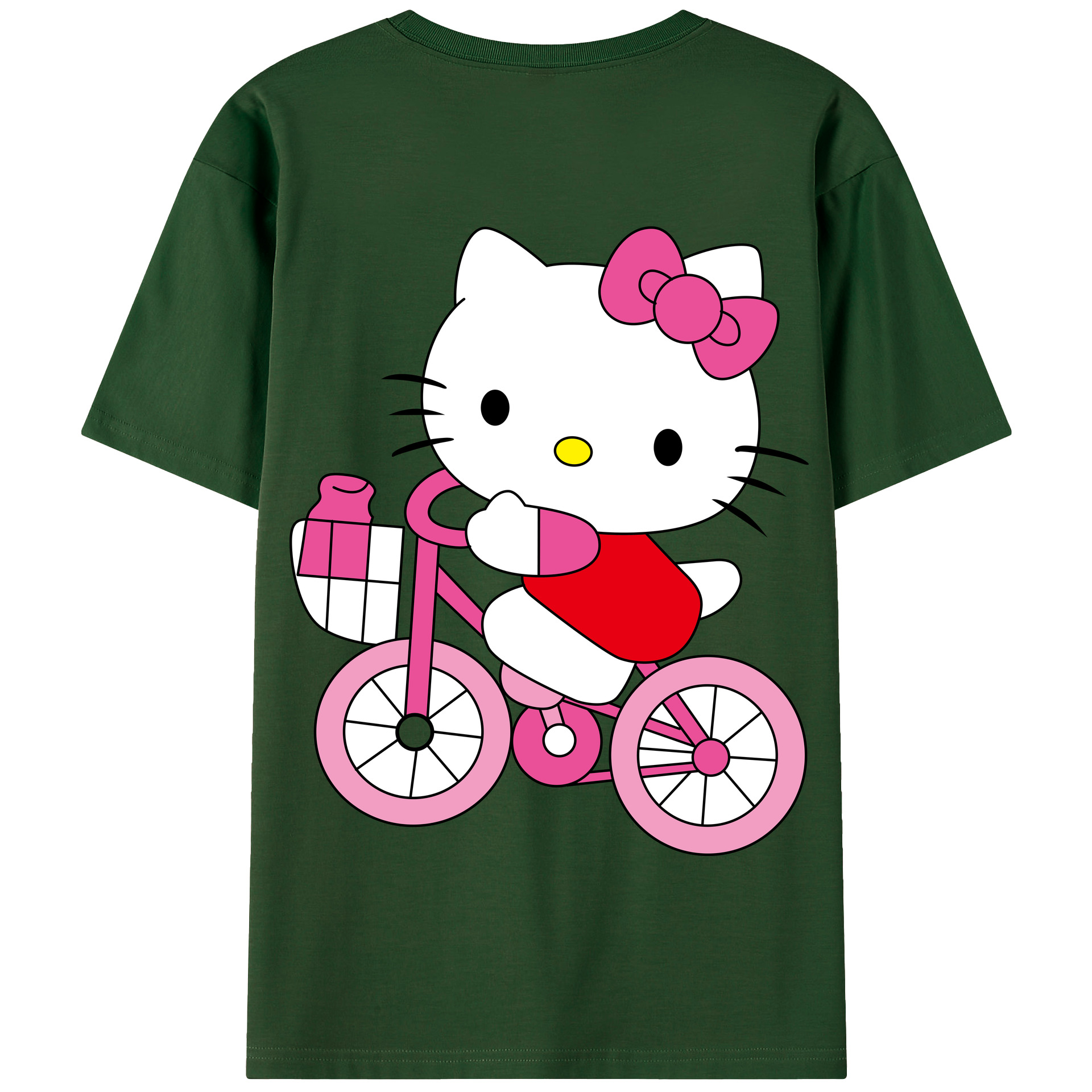 （画像用） Hello Kitty ハローキティ 綿100％半袖Tシャツ（背面プリント）